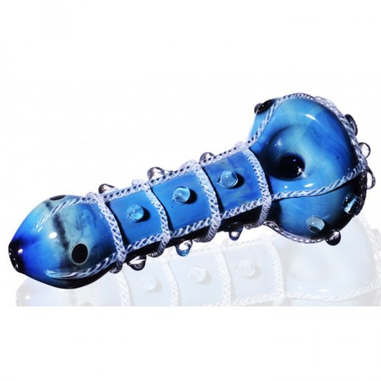 4.5\" Rain Drop Glass Pipe - Ocean Pebble - Aqua Blue New