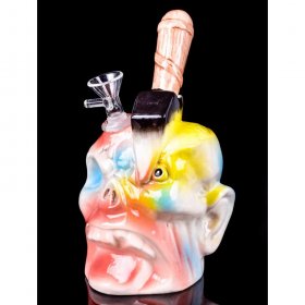 Axed Skull Bong - 8" Ceramic Water Pipe New