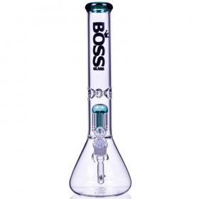 Boss Glass - 16" Single Chamber Bong 5MM Thick & Heavy - Winter Green New