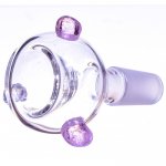 Smoking Accessories 14mm Dry Male Glass Bowl With Pink Accent - Dry Herb New