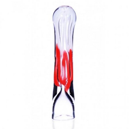 3" Striped Chillum - Red N White New