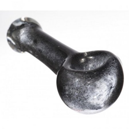 3" Marble Swirled Spoon Glass Hand Pipe - Ash Black New