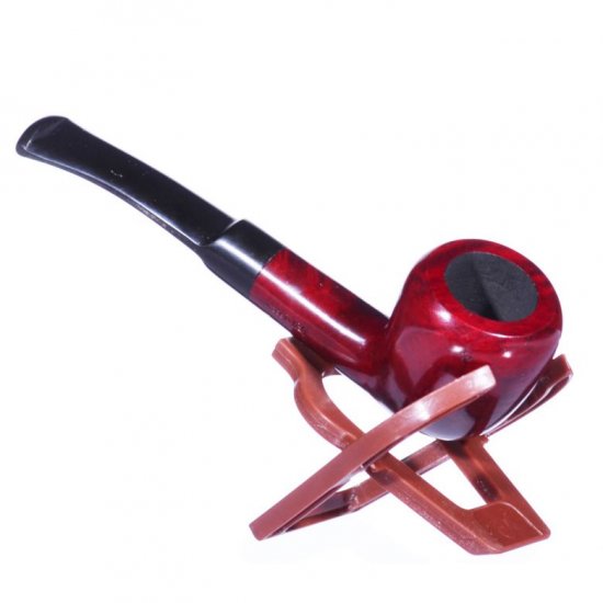 5\" Smooth Briarwood German Wooden Pipe - Cherry Finish New