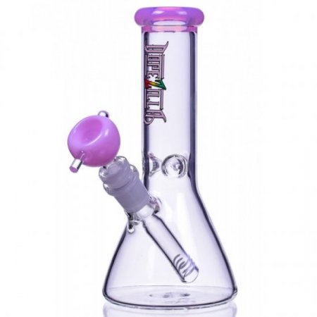 Lil Zilla - 7" Thick Beaker Base Bong - Milky Pink New