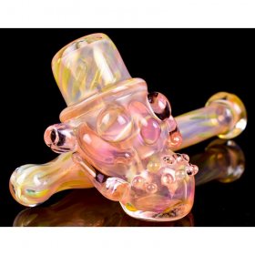 The Skull Magician - 7" Golden Fumed Hammer Bubbler New