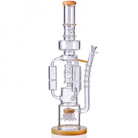 Chill Glass 20" Triple Chamber Bong with Multi Perc - Yellow New