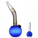 6" Spiral Tilted Fumed Mini Bong - Blue New