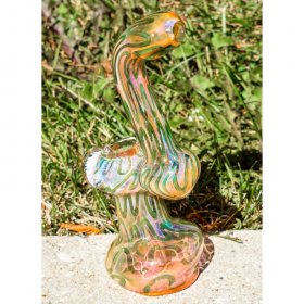 The Magnificent - 8" Golden Fumed Swirled Bubbler New