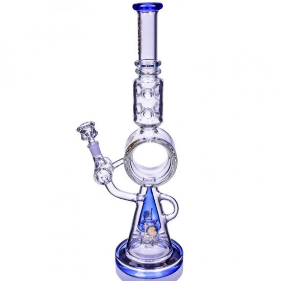 Lord Of Space Stone - Lookah? - 18\" Mushroom Domed Sprinkler Perc Bong - Blue New