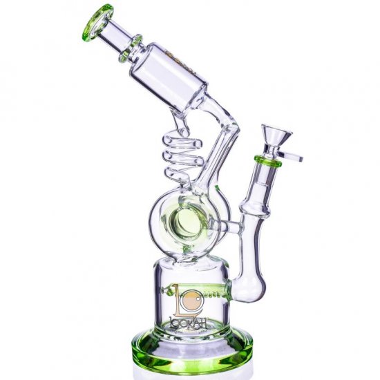 Smoker\'s Gun - Lookah? - 12\" Coil To Inline Perc Bong - Green New