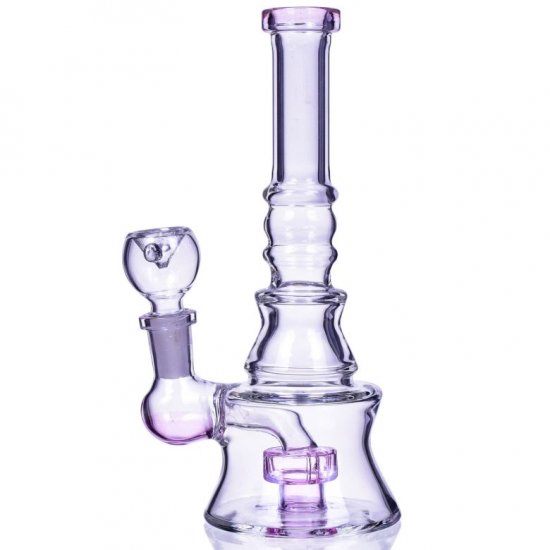 The Apex - 8\" Concave Design Matrix Perc Bong - Pink New