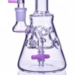 8" Titled Propeller Perc Fabegg Base Bong - Pink New