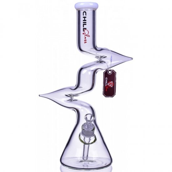 Chill Glass 17\" Double Monster Zong Bong Water Pipe - White New