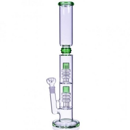 20" Inch Dual Matrix Showerhead Bong - Green New