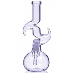 The Time Warp - CLEAR GLASS Bong BUBBLE BEAKER WITH ANGLED NECK New