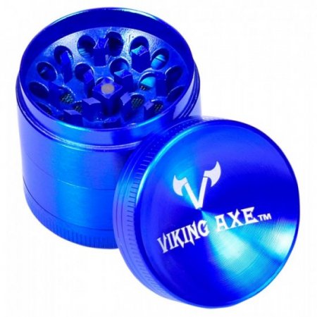 The Genie - Viking Axe? - Four Part Concave Grinder - 40mm - Blue New