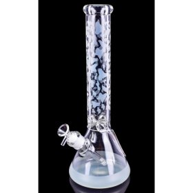 The Vibranium - Chill Glass 15" Thick UV Reactive Color Changing Beaker Base Bong - Blue New