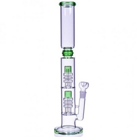 20" Inch Dual Matrix Showerhead Bong - Green New