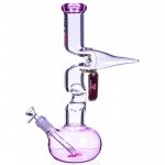 Chill Glass 15" Double Zong Bong w/ Down Stem and 14mm Dry Bowl - Pink New