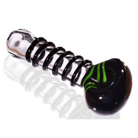 5" Wire Wrapped Glass Pipe - Black New