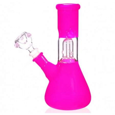 8" Percolator Girly Bong With Down Stem Diffuser And Bowl- Hot Pink New