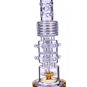 The Venus - Lookah? - 20" Sprinkler Perc To Honeycomb Barrel Perc - Amber New