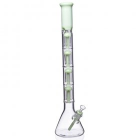 2 foot bong Quad Tree Perc Bong with A Matching Down Stem and A Bowl - New Green New