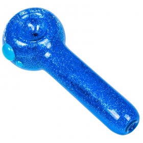 Smoke Galaxy - 5" Green Glitter Filled Gel Glass Pipe - Freezable Hand Pipe Ice Cold Freezer Blue New