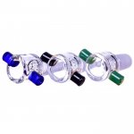 14MM Male Dry Herb Bowl With Built Glass Screen And A Dual Handle - Assorted Colors New