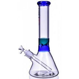 The Chimera - Chill Glass - 14" Dual Tone Thick & Heavy Beaker Bong - Teal/Blue New