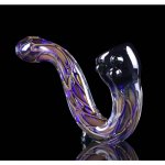 5" Fumed Purple Venous Sherlock Glass Hand Pipe - Color Veins New