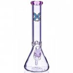 Dank Glass - 14" 7mm Thick Clear Beaker Base Bong - Pink New