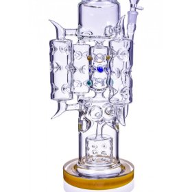 Barrel Glass 20" Triple Chamber Bong with Multi Barrel Perc Heavy Duty Glass Water pipe New