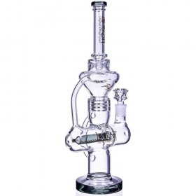 Smoking Prince - Lookah? - 17" Inline Recycler Perc Bong - Winter Green New