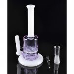 5" Micro Honeycomb Oil Rig Water Pipe - White & Purple New