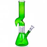 Smoke Rhinoceros - 12" Inline Dome Perc Zong Bong - Green New