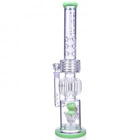 Smoke Realm - Lookah? - 21" Double Chamber Honeycomb Perc Bong - Assorted Color New