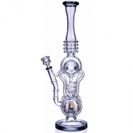 Twin Turbo - Lookah? - 16" Double Barrel Recycler Bong - Winter Green New