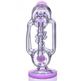 Her Majesty's - Lookah? - 11" Inline to Dual Coil Perc 4-Arm Recycler Bong - American Pink New