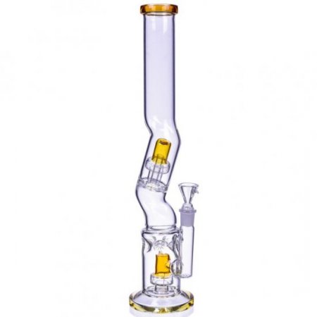 The Splasher - 18" Double Matrix Perc Zong Bong - Ash Black New