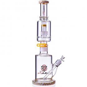 Chill Glass 20" Bong with Multi Percs with a Downstem and Bowl - Yellow New