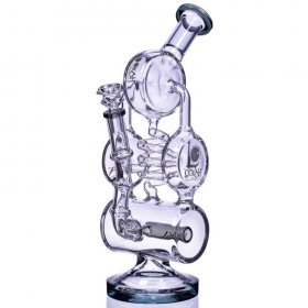 The Maze - Lookah? - 13" Spiral Coil Perc Recycler Bong - Ash Black New