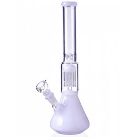 14" Beaker Base Bong with 8-Arm Tree Perc Water Pipe - White New