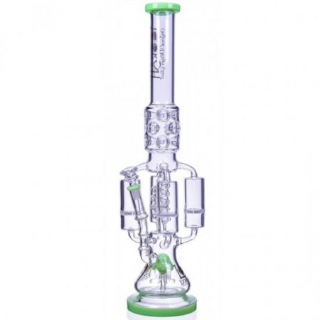 Strange Smoke - Lookah? - 20" Sprinkler Perc And Quad Honeycomb Bong - Green New