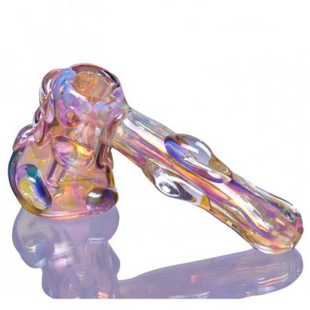 6" Golden Fumed Hammer Bubbler - Golden Tint New