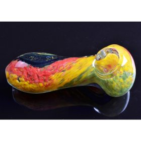 3.5" Colored Swirled Dichro Pipe - Rasta Dichro New