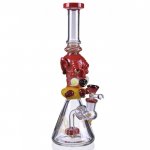 Red Devil - 12" Showerhead Perc Bong - Tattoo Glass New