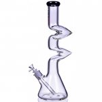 Chill Glass 17" Double Monster Zong Bong Water Pipe - Black New