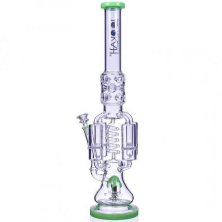 Strange Smoke - Lookah? - 20" Sprinkler Perc And Quad Honeycomb Bong - Green New