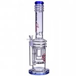 Chill Glass 17" Bong with Triple Honeycomb Percs Very Thick and Heavy - Clear Blue New